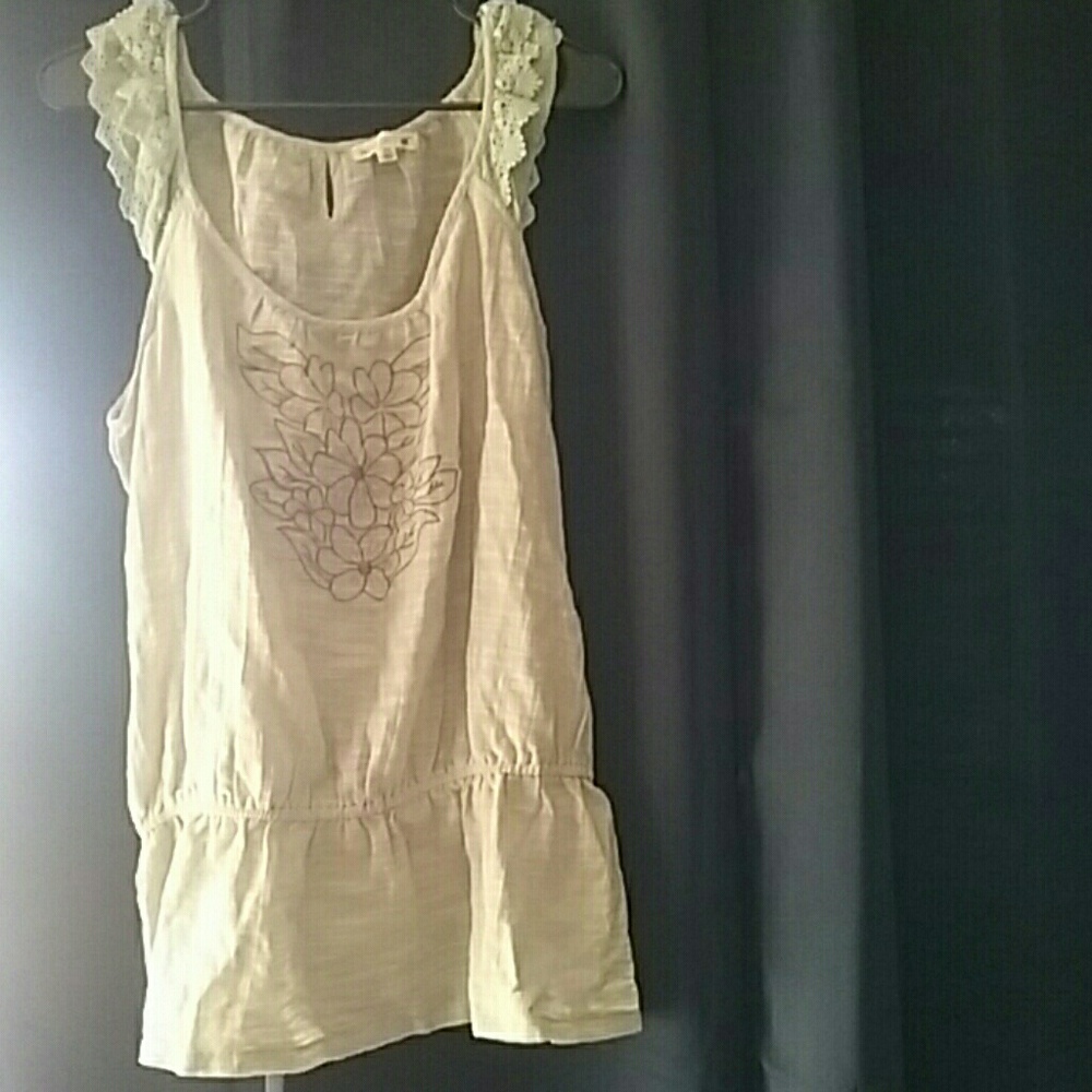 Mine too flounce ruffle hem  tank top